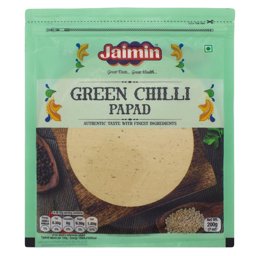 Show details for Jaimin Green Chilli Papad 200g Picture of Jaimin Green Chilli Papad 200g