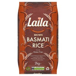 Show details for Laila Brown Basmati Rice 2kg Picture of Laila Brown Basmati Rice 2kg