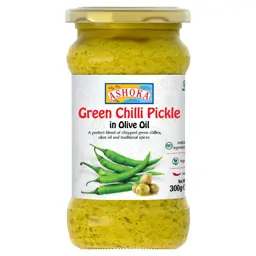 Show details for Ashoka Green Chilli Pickle in Olive Oil 300g Picture of Ashoka Green Chilli Pickle in Olive Oil 300g