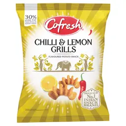 Show details for Cofresh Chilli & Lemon Flavour Potato Snack 80g Picture of Cofresh Chilli & Lemon Flavour Potato Snack 80g