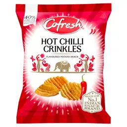 Show details for Cofresh Hot Chilli Crinkle Potato Snacks 80g Picture of Cofresh Hot Chilli Crinkle Potato Snacks 80g
