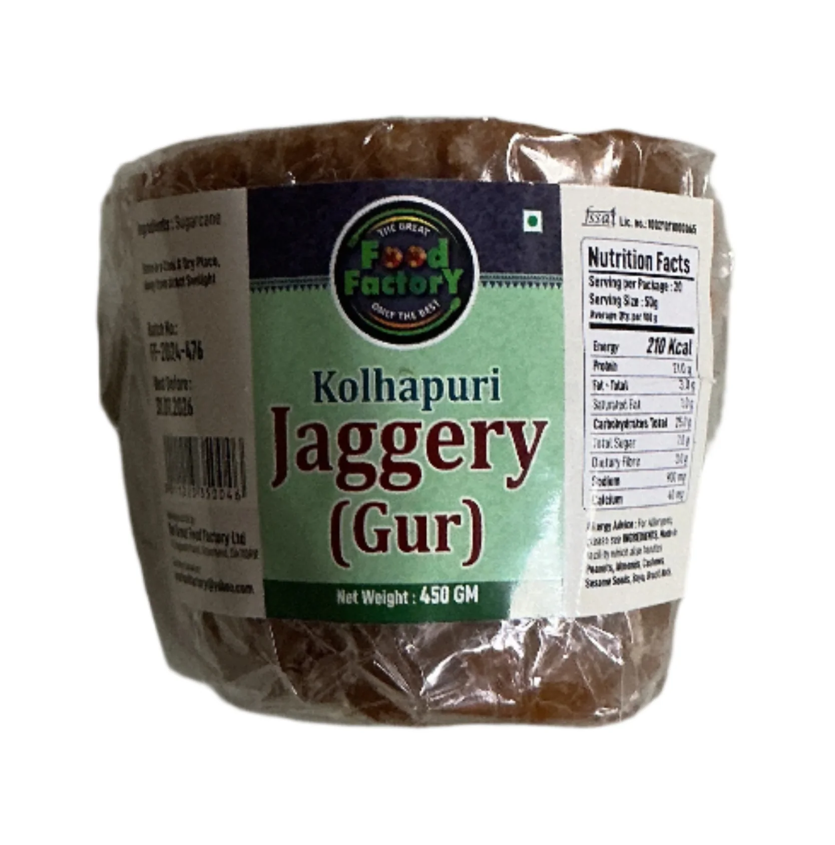 Picture of Food Factory Kolhapuri Jaggery Gur 450g