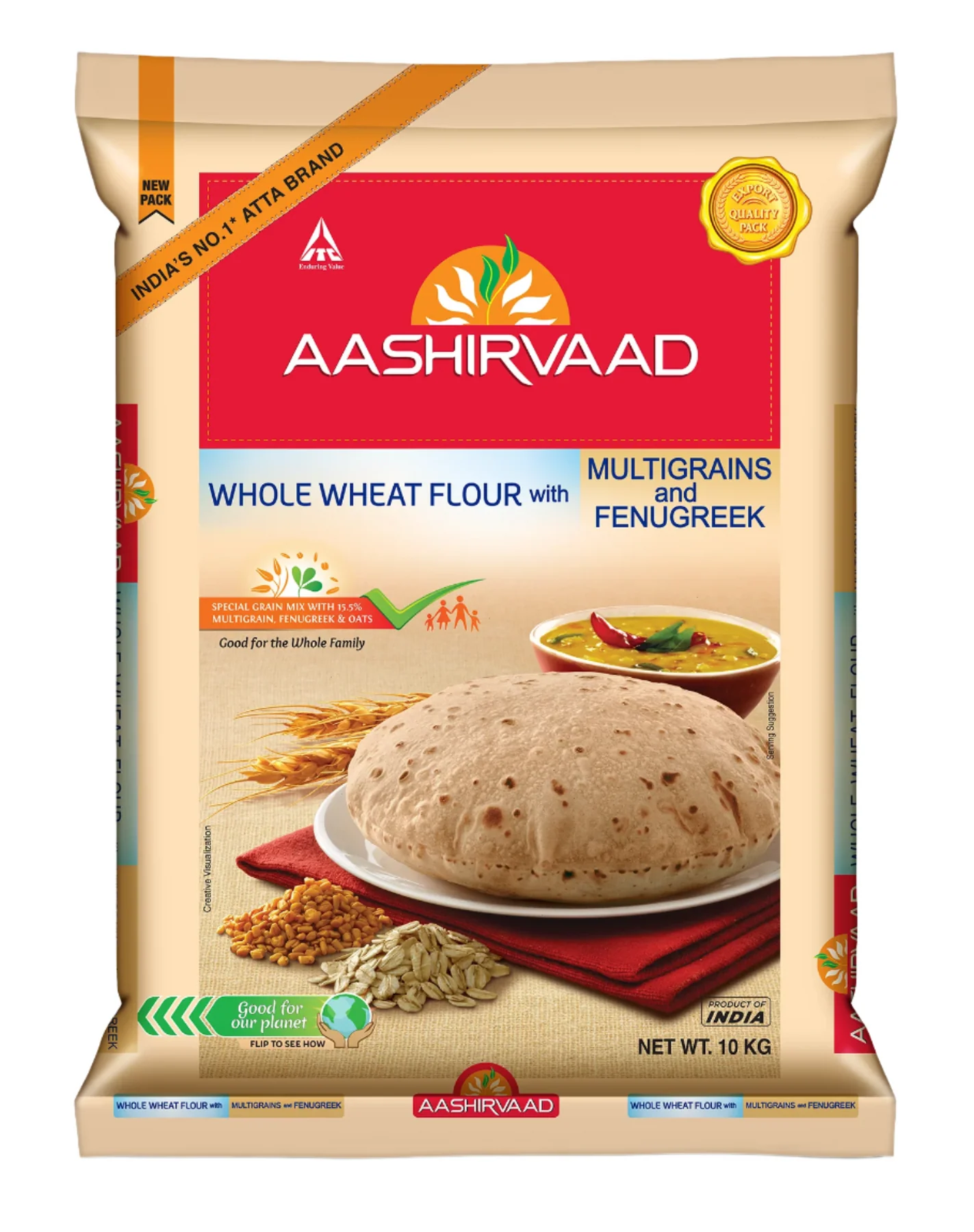 Picture of Aashirvaad Multigrains & Fenugreek Atta 10Kg